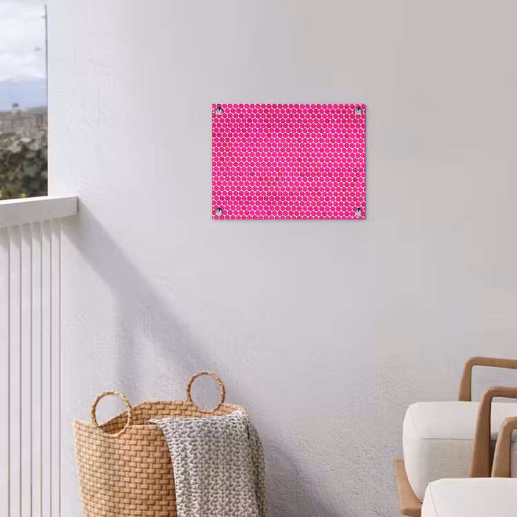Penny - Mozaïek - Felroze tuinposter los doek klein 239 -sfeer8