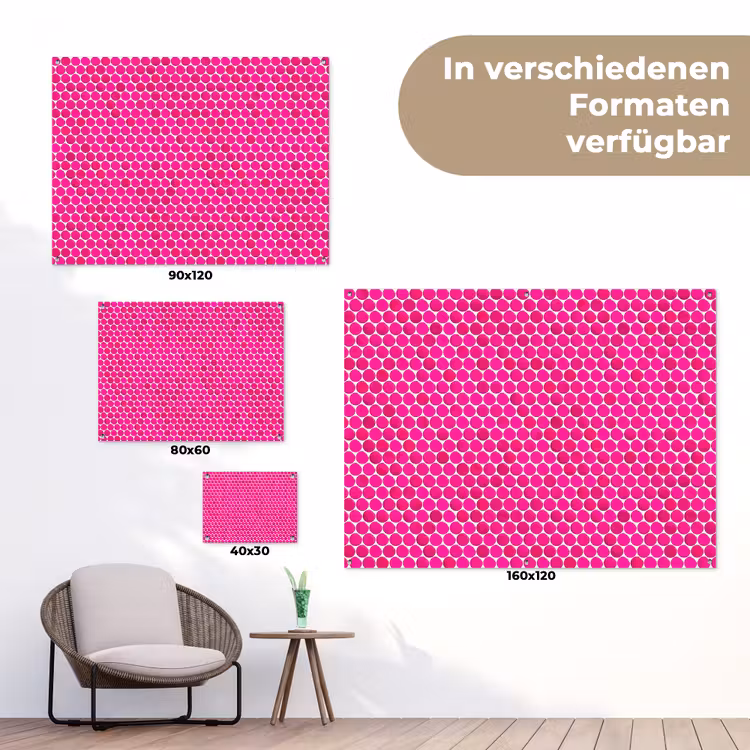 Penny - Mozaïek - Felroze tuinposter los doek klein 239 -Xsfeer9_DE