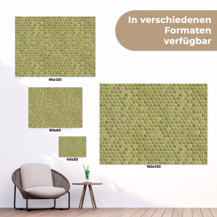 Penny - Mozaïek - Olijfgroen tuinposter los doek klein 239 -Xsfeer9_DE