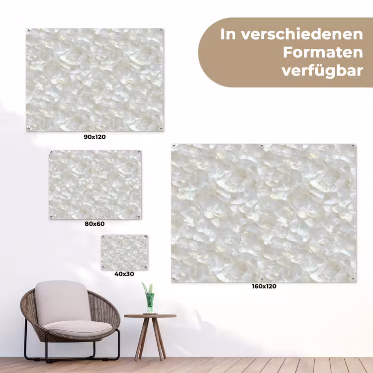 Parelmoerglans - Wit - Schelp tuinposter los doek klein 239 -Xsfeer9_DE