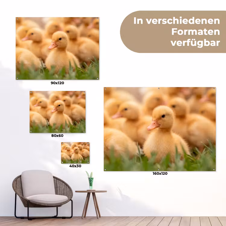 Pijltje - Eend - Natuur - Geel tuinposter los doek klein -Xsfeer9_DE