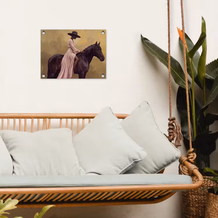 Paard - Klassiek - Oker tuinposter los doek klein -sfeer7