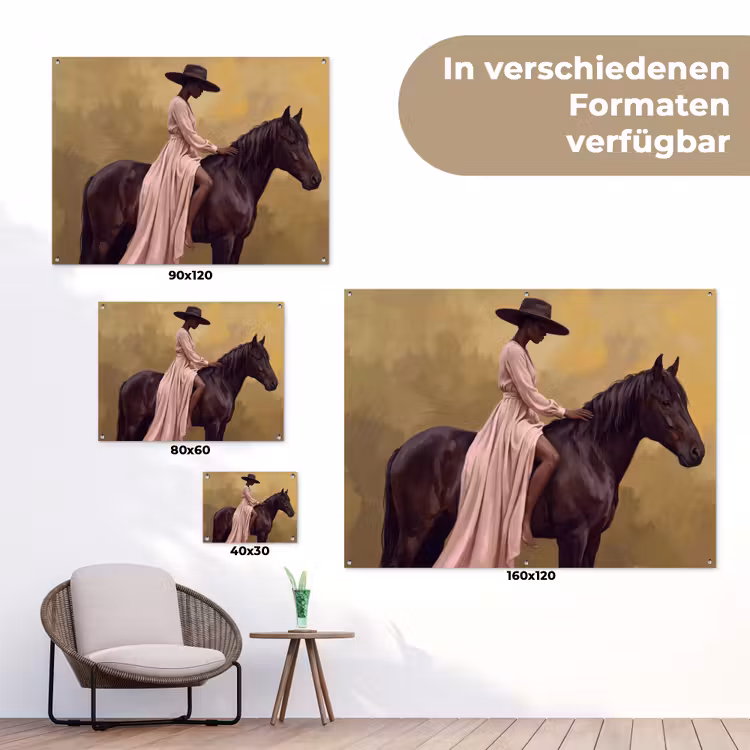Paard - Klassiek - Oker tuinposter los doek klein -Xsfeer9_DE