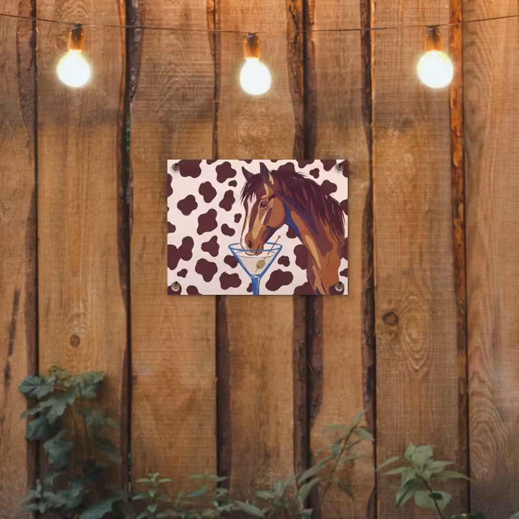 Paard - Martini - Dieren - Abstract - Bruin tuinposter los doek klein -sfeer1