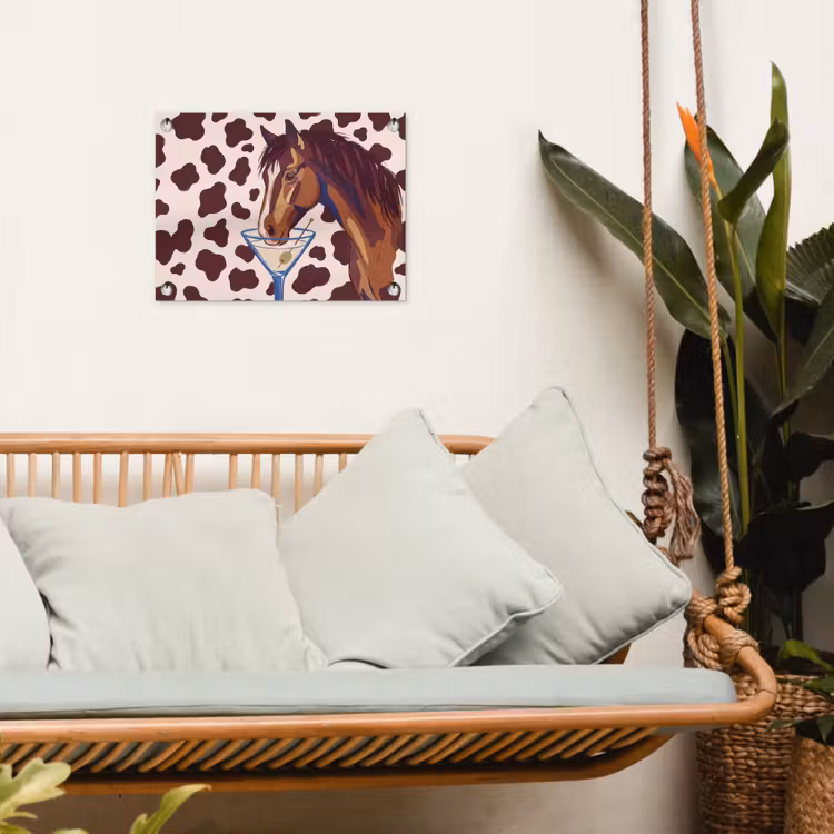 Paard - Martini - Dieren - Abstract - Bruin tuinposter los doek klein -sfeer7