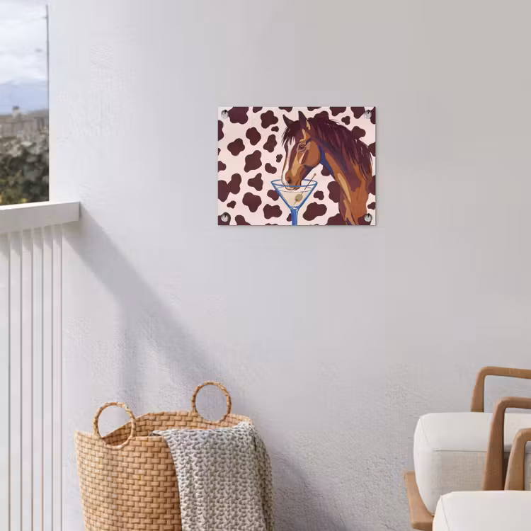Paard - Martini - Dieren - Abstract - Bruin tuinposter los doek klein -sfeer8