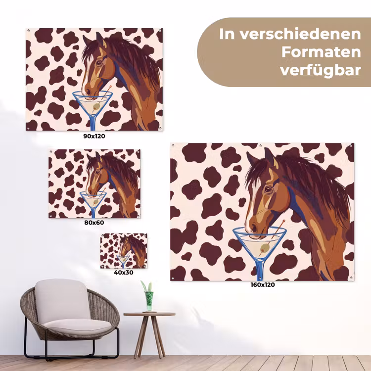 Paard - Martini - Dieren - Abstract - Bruin tuinposter los doek klein -Xsfeer9_DE