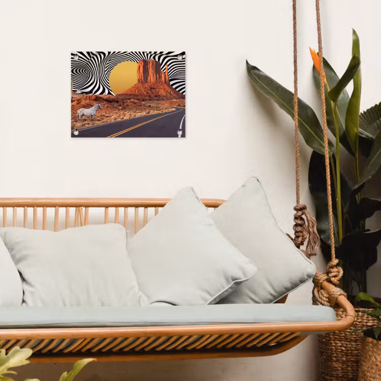 Gartenposter - Pferd – Wüste – Natur - Paard - Woestijn - Natuur tuinposter los doek klein