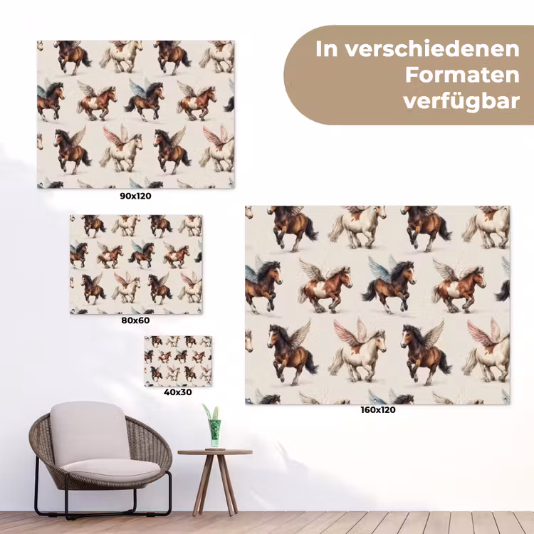 Paarden - Vleugels - Kleurrijk tuinposter los doek klein 239 -Xsfeer9_DE