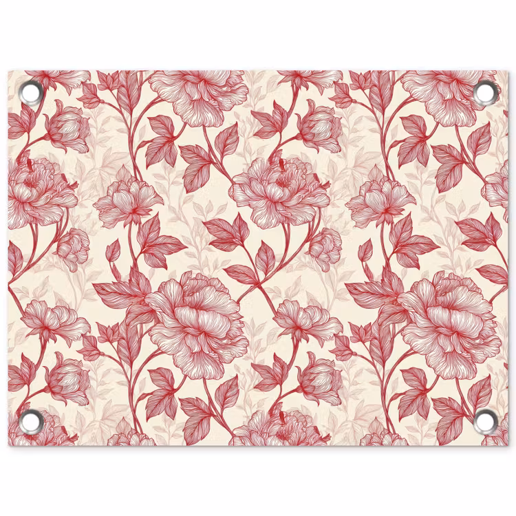 Pioenrozen - Modern - Rood tuinposter los doek klein 239 -3d