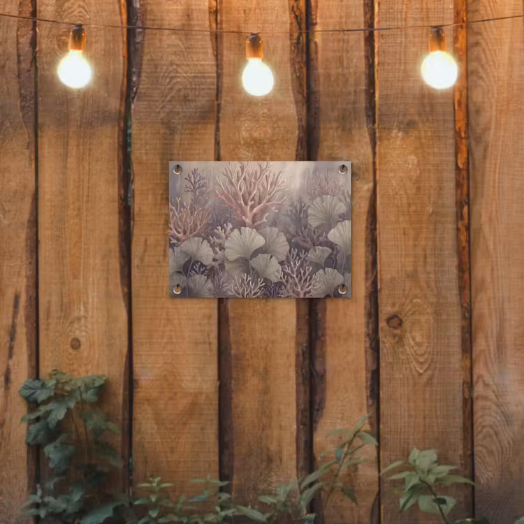 Plant - Bladeren - Zee - Illustratie - Groen tuinposter los doek klein -sfeer1