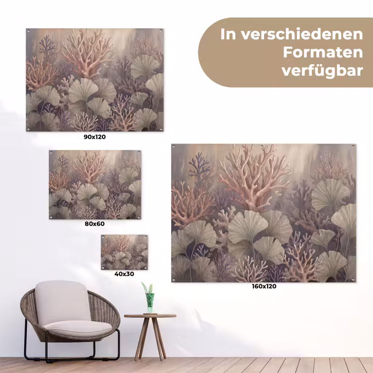 Plant - Bladeren - Zee - Illustratie - Groen tuinposter los doek klein -Xsfeer9_DE