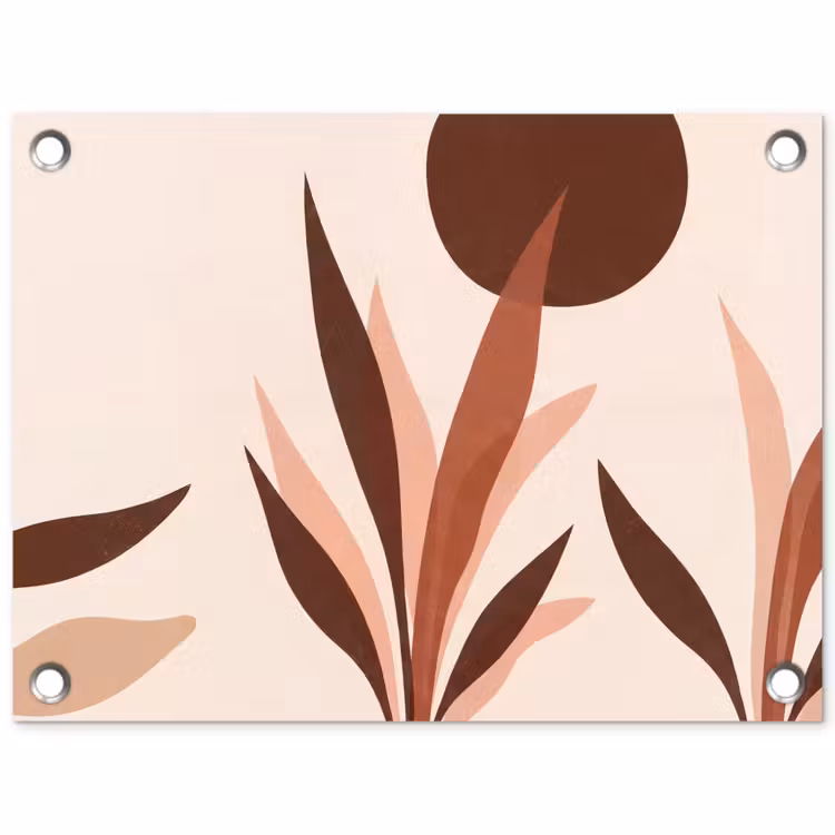 Planten - Abstract - Natuur - Bruin tuinposter los doek klein -3d