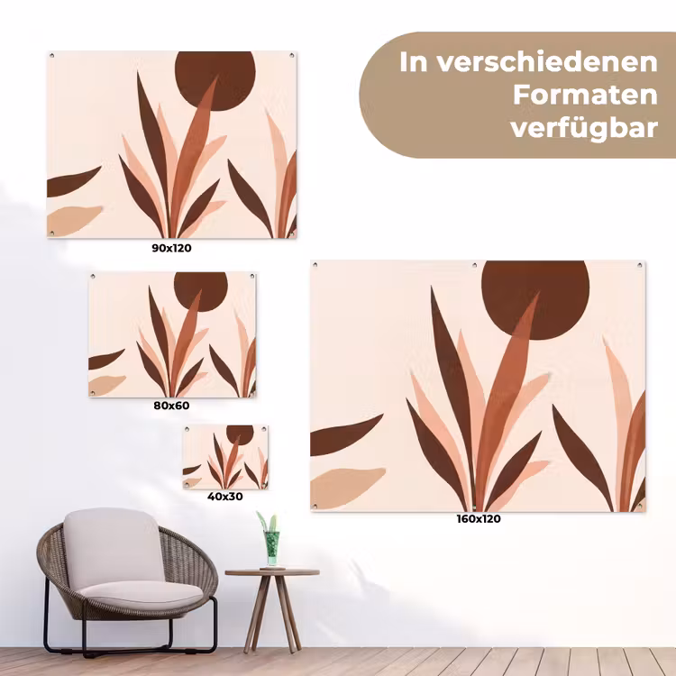Planten - Abstract - Natuur - Bruin tuinposter los doek klein -Xsfeer9_DE
