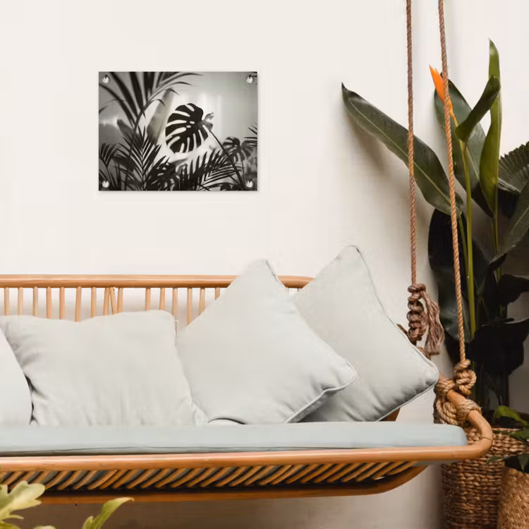 Planten - Bladeren - Natuur - Minimalistisch - Groen tuinposter los doek klein -sfeer7