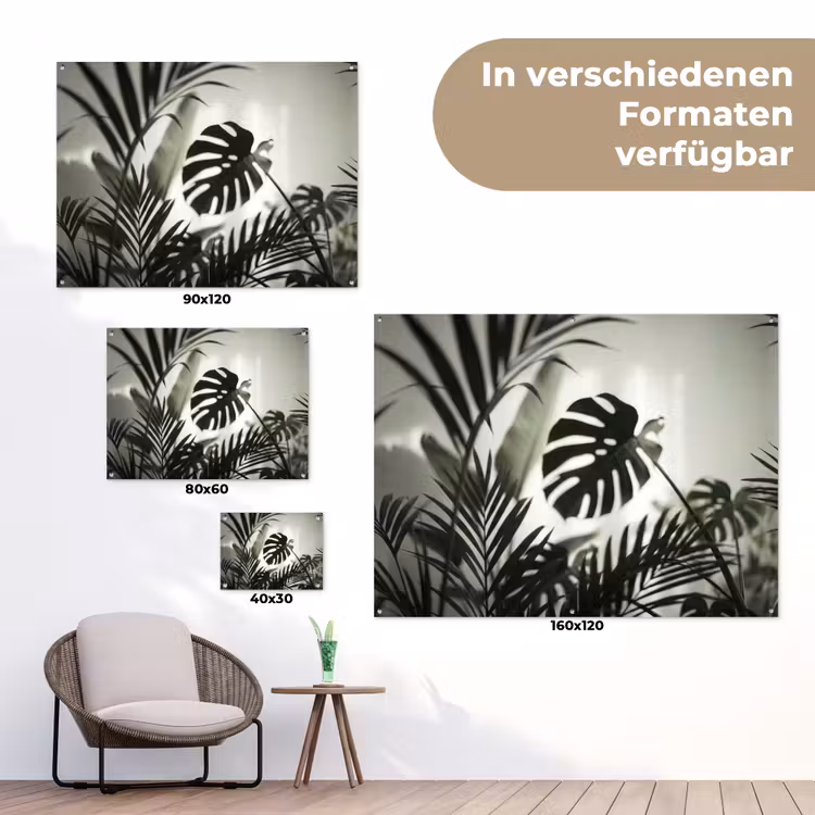 Planten - Bladeren - Natuur - Minimalistisch - Groen tuinposter los doek klein -Xsfeer9_DE