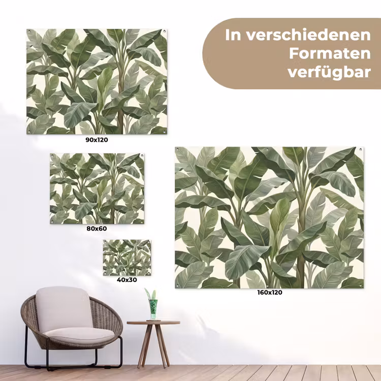 Planten - Bladeren - Tropisch - Groen tuinposter los doek klein -Xsfeer9_DE
