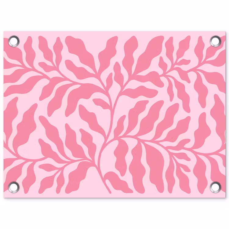 Planten - Organisch - Abstract - Modern - Roze tuinposter los doek klein -3d