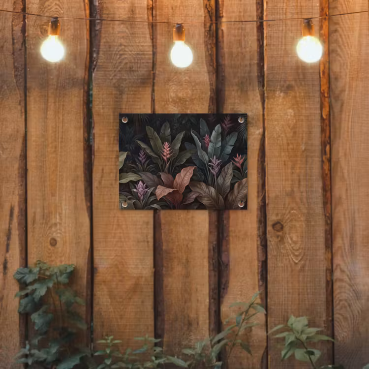 Planten - Tropisch - Jungle - Donker - Natuur tuinposter los doek klein -sfeer1