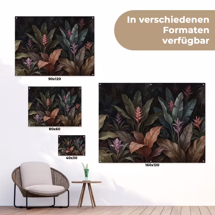 Planten - Tropisch - Jungle - Donker - Natuur tuinposter los doek klein -Xsfeer9_DE