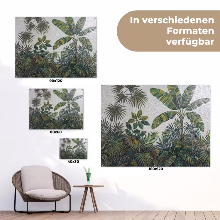 Planten - Tropisch - Mozaïek - Groen - Natuur tuinposter los doek klein -Xsfeer9_DE