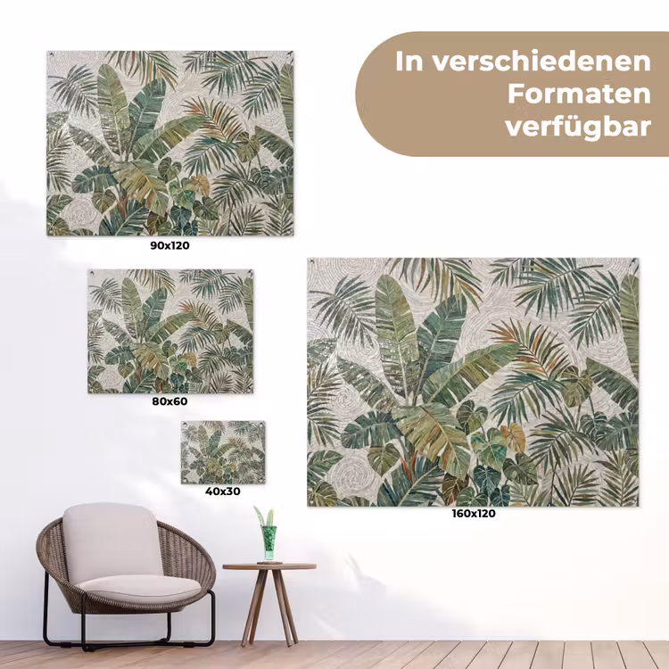 Planten - Tropisch - Mozaïek - Natuur - Groen tuinposter los doek klein -Xsfeer9_DE