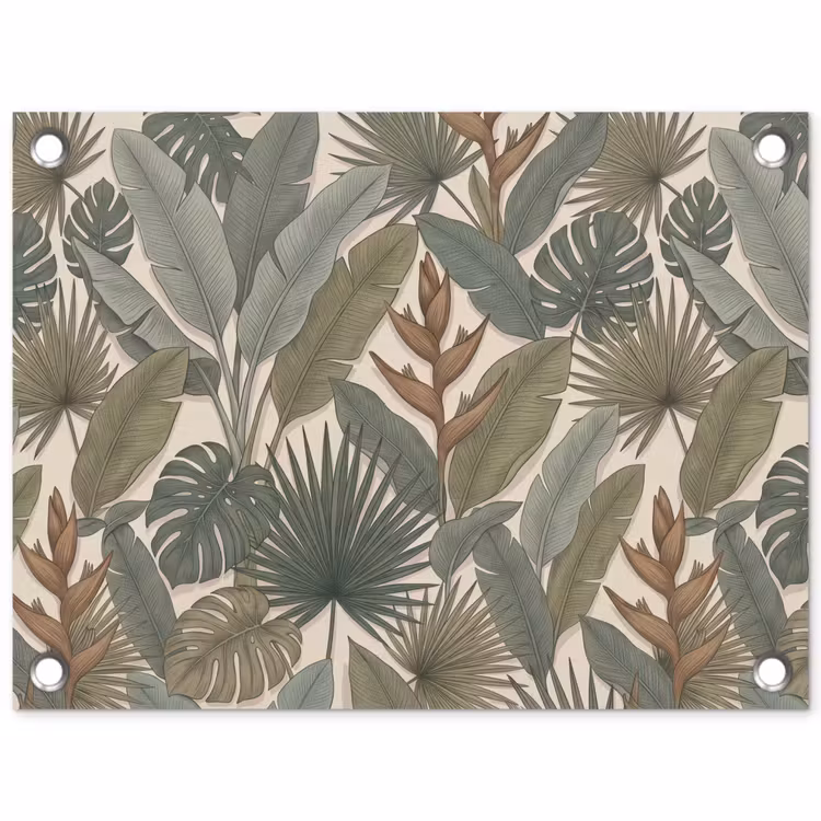 Planten - Tropisch - Natuur - Illustratie - Groen tuinposter los doek klein -3d
