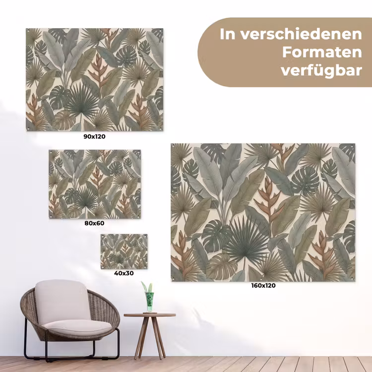 Planten - Tropisch - Natuur - Illustratie - Groen tuinposter los doek klein -Xsfeer9_DE