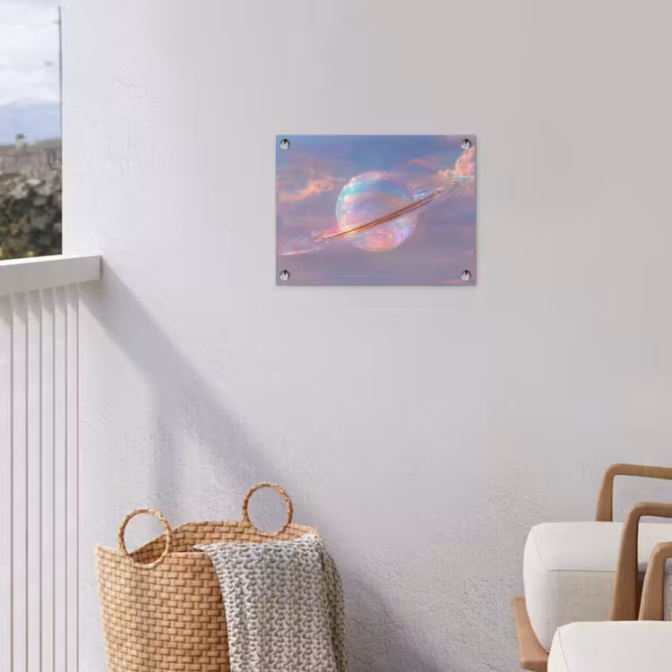 Planeet - Lucht - Wolken - Pasteltinten tuinposter los doek klein -sfeer8