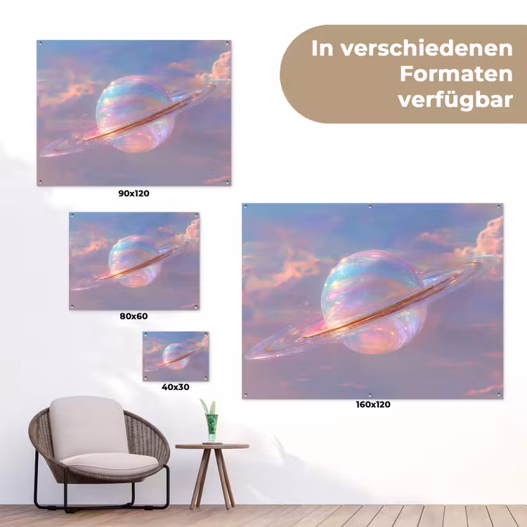 Planeet - Lucht - Wolken - Pasteltinten tuinposter los doek klein -Xsfeer9_DE