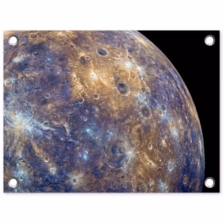 Gartenposter - Planet – Krater – Weltraum - Planeet - Kraters - Ruimte tuinposter los doek klein