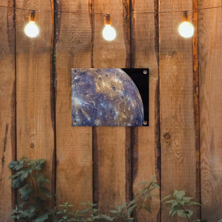 Gartenposter - Planet – Krater – Weltraum - Planeet - Kraters - Ruimte tuinposter los doek klein