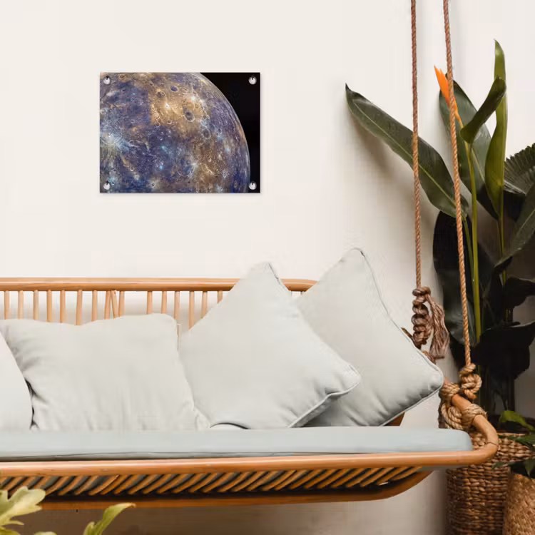 Gartenposter - Planet – Krater – Weltraum - Planeet - Kraters - Ruimte tuinposter los doek klein
