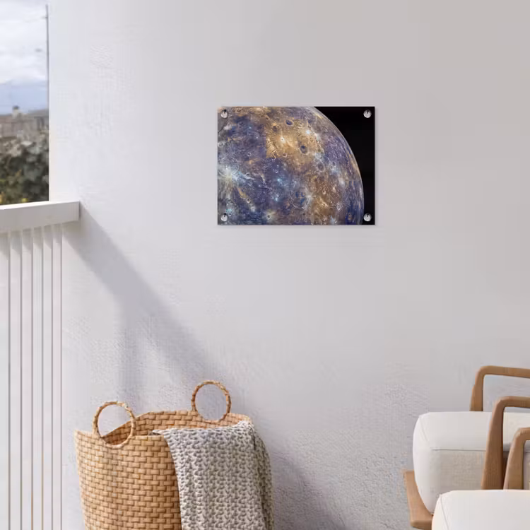 Gartenposter - Planet – Krater – Weltraum - Planeet - Kraters - Ruimte tuinposter los doek klein