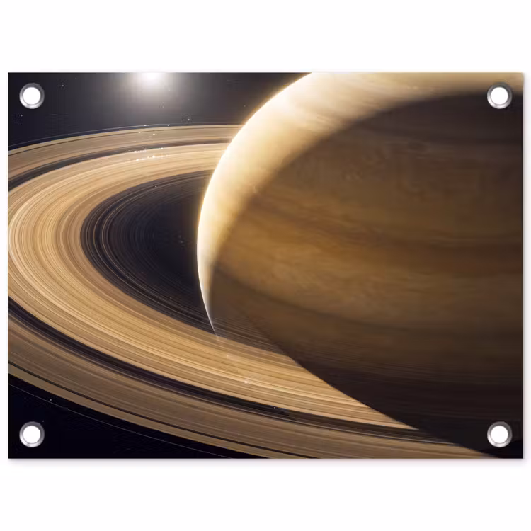 Gartenposter - Planet – Ringe – Weltraum - Planeet - Ringen - Ruimte tuinposter los doek klein