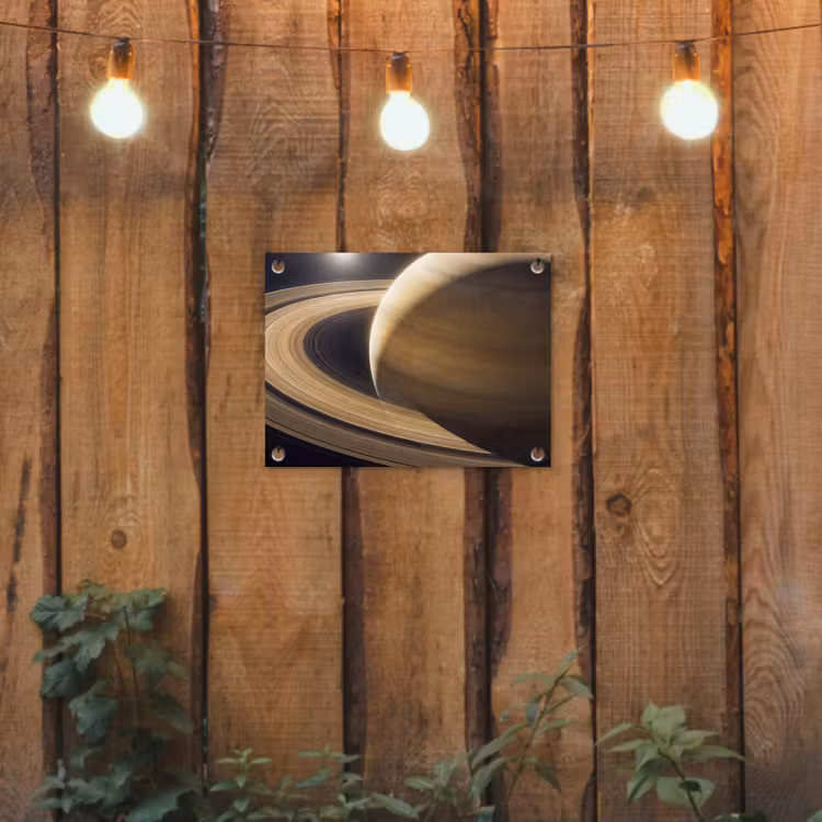 Gartenposter - Planet – Ringe – Weltraum - Planeet - Ringen - Ruimte tuinposter los doek klein