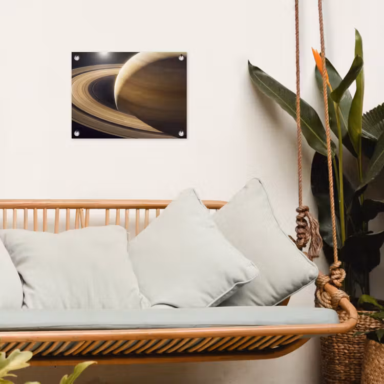 Gartenposter - Planet – Ringe – Weltraum - Planeet - Ringen - Ruimte tuinposter los doek klein
