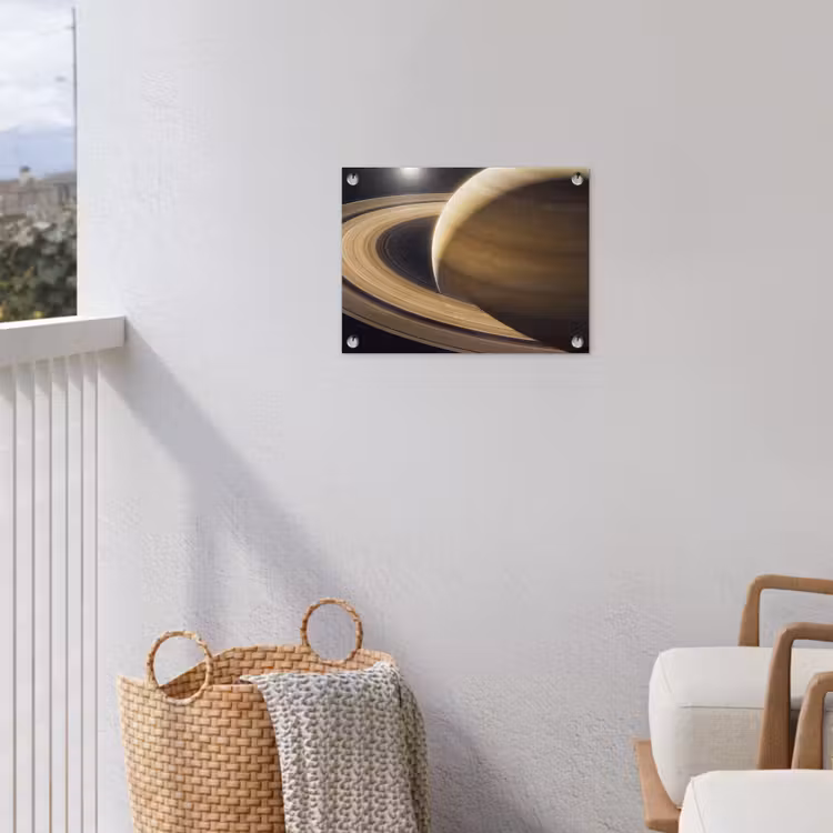Gartenposter - Planet – Ringe – Weltraum - Planeet - Ringen - Ruimte tuinposter los doek klein