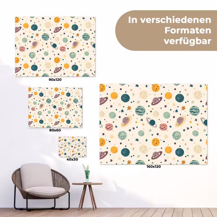 Planeten - Retro - Kleurrijk tuinposter los doek klein 239 -Xsfeer9_DE
