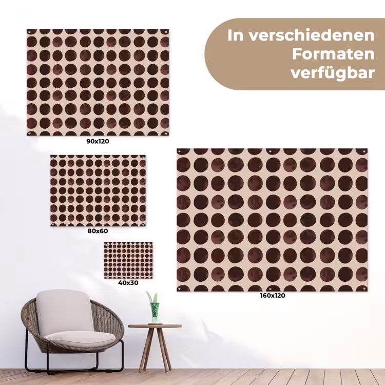 Stippen - Patroon - Bruin tuinposter los doek klein 239 -Xsfeer9_DE