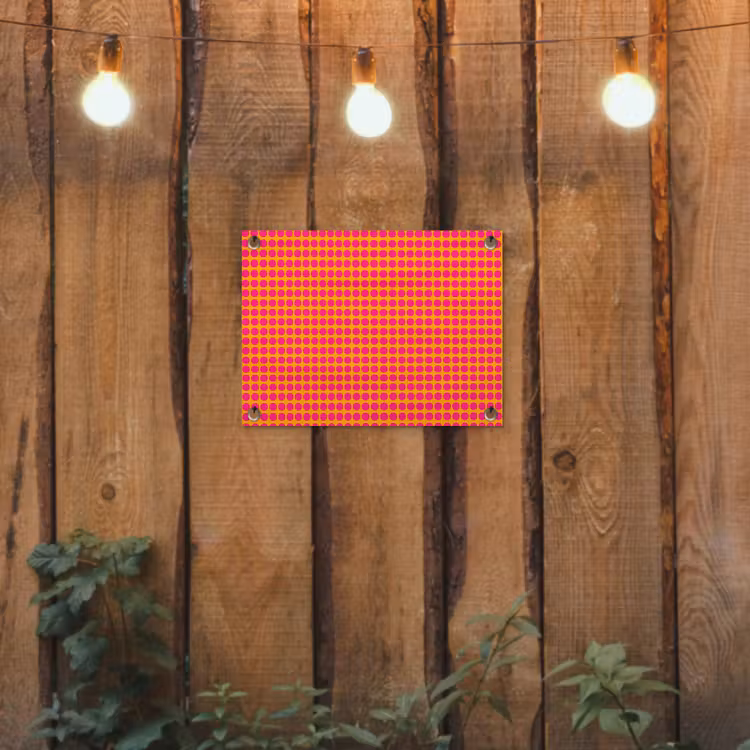 Stippen - Patroon - Oranje tuinposter los doek klein 239 -sfeer1