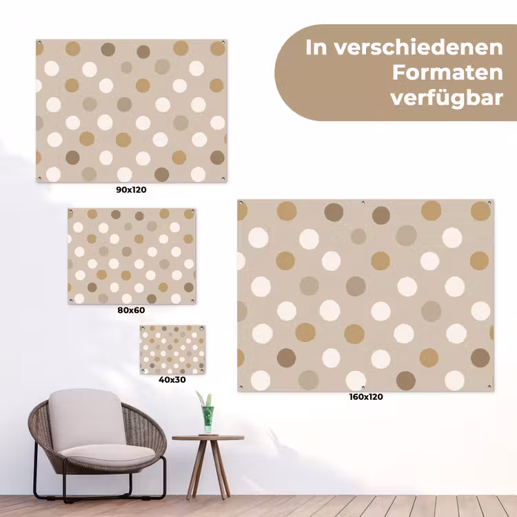 Polka - Dots - Beige tuinposter los doek klein 239 -Xsfeer9_DE