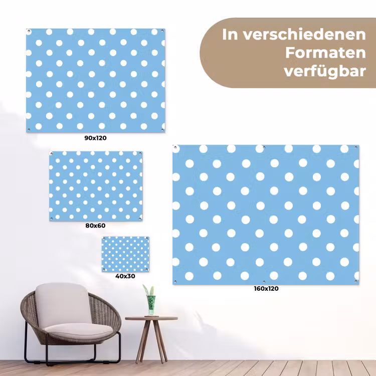 Polka - Dots - Blauw tuinposter los doek klein 239 -Xsfeer9_DE