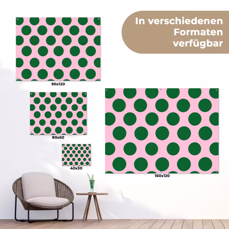 Polkadots - Patroon - Groen tuinposter los doek klein 239 -Xsfeer9_DE