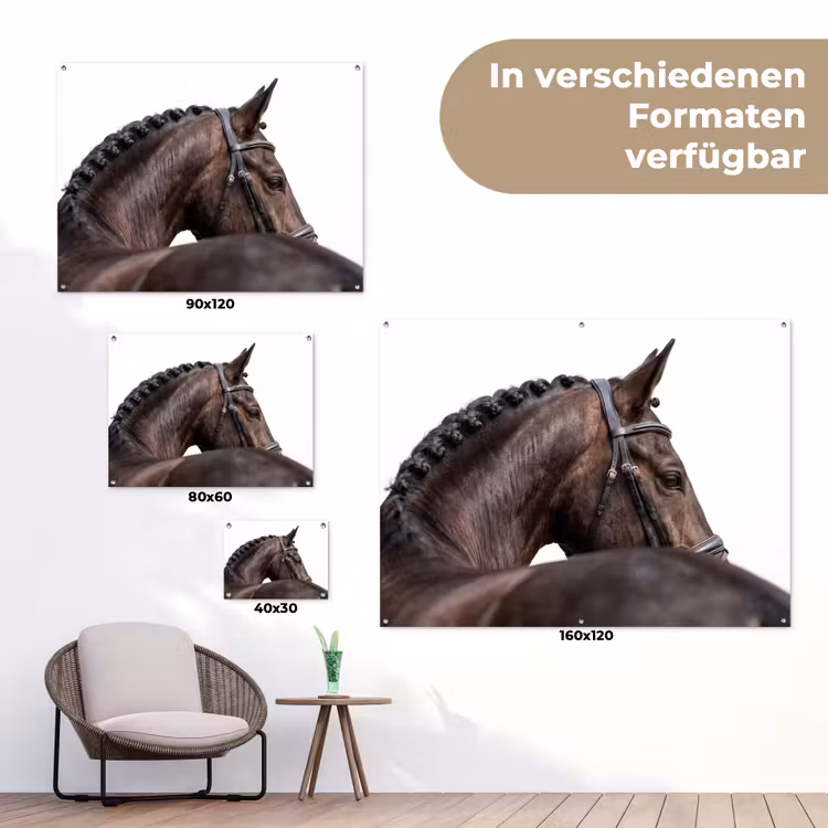 Portret - Paard - Elegant tuinposter los doek klein -Xsfeer9_DE