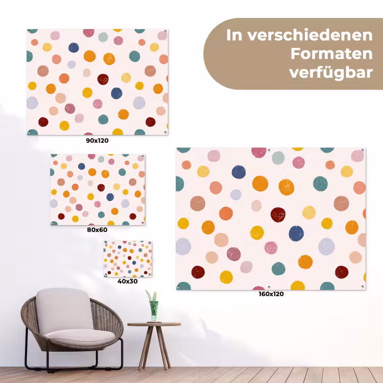 Stippen - Subtiel - Kleurrijk tuinposter los doek klein 239 -Xsfeer9_DE