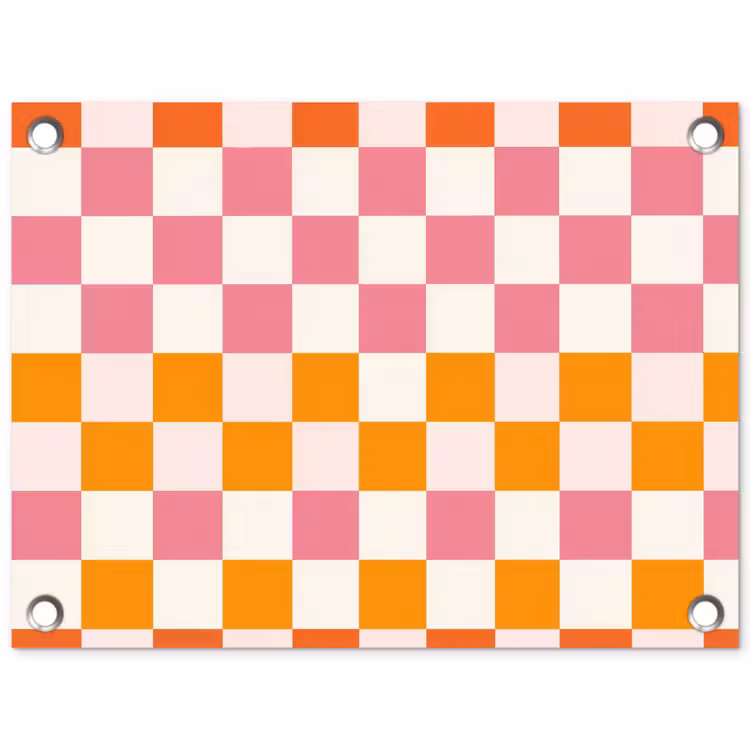 Vierkant - Patroon - Oranje tuinposter los doek klein 239 -3d