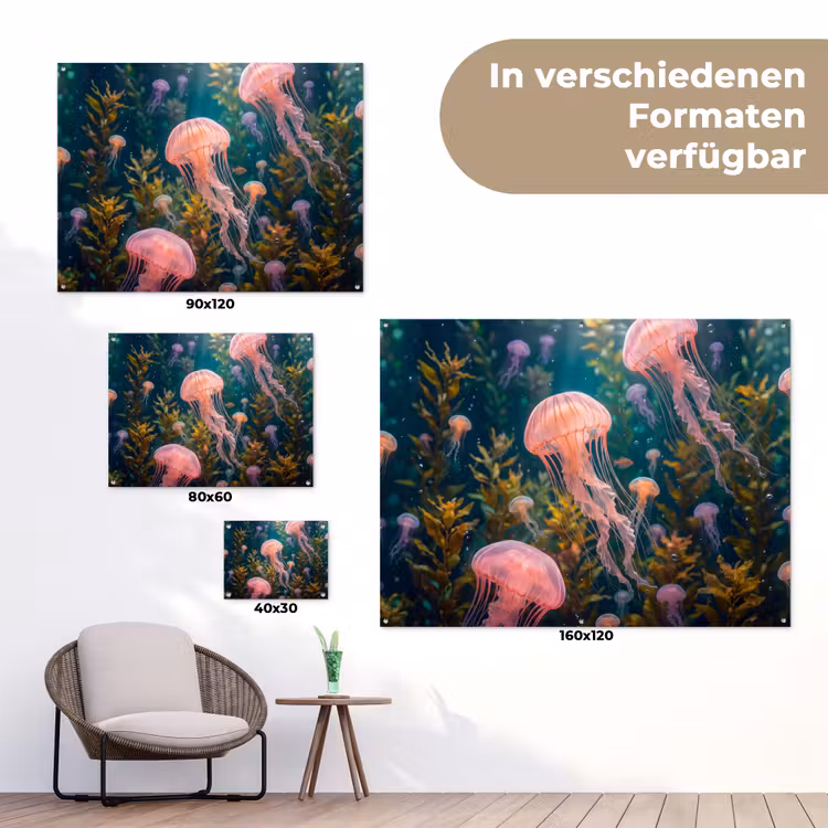 Kwal - Roze - Onderwater - Zeeleven - Dieren tuinposter los doek klein -Xsfeer9_DE