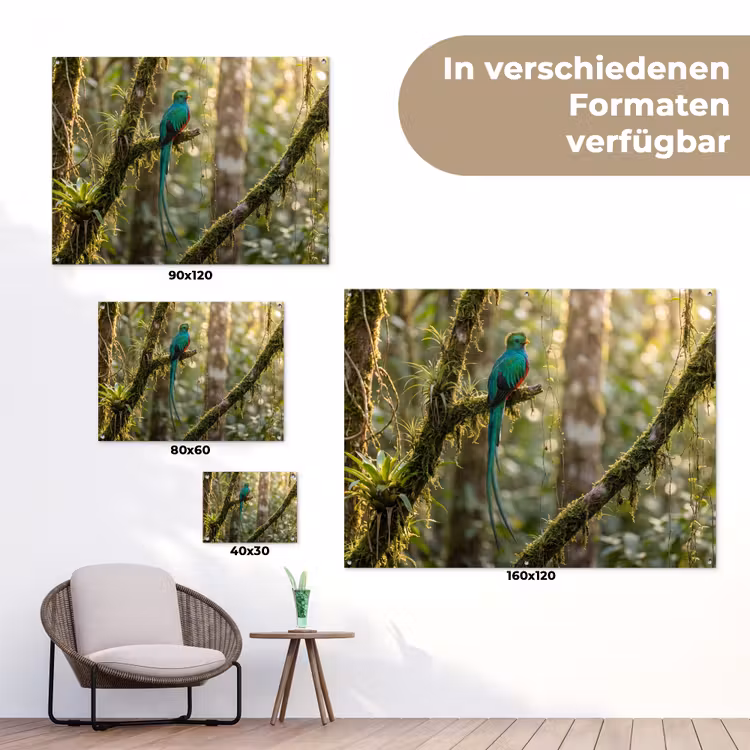 Quetzal - Jungle - Natuur - Groen tuinposter los doek klein -Xsfeer9_DE