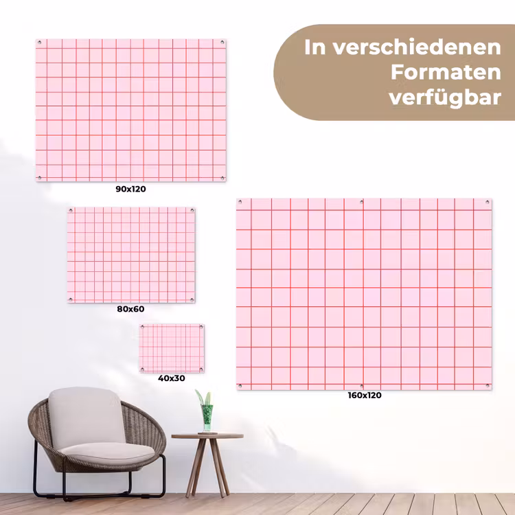 Raster - Patroon - Roze tuinposter los doek klein 239 -Xsfeer9_DE